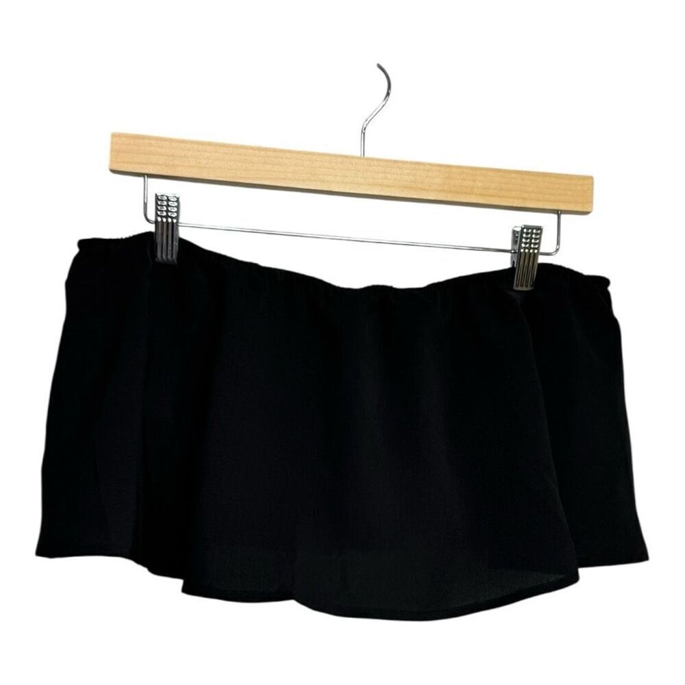 Superdown Black Ruffle‎ Strapless Crop Top XL NWT